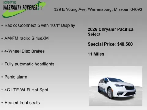 More photos of 2026 Chrysler Pacifica Select at Warrensburg CDJR, MO