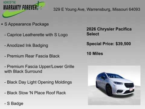 More photos of 2026 Chrysler Pacifica Select at Warrensburg CDJR, MO