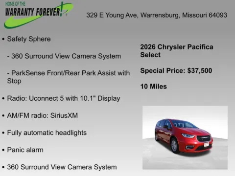 More photos of 2026 Chrysler Pacifica Select at Warrensburg CDJR, MO