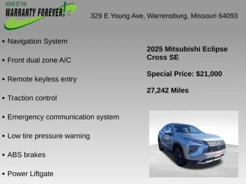 More photos of 2025 Mitsubishi Eclipse Cross SE at Warrensburg CDJR, MO