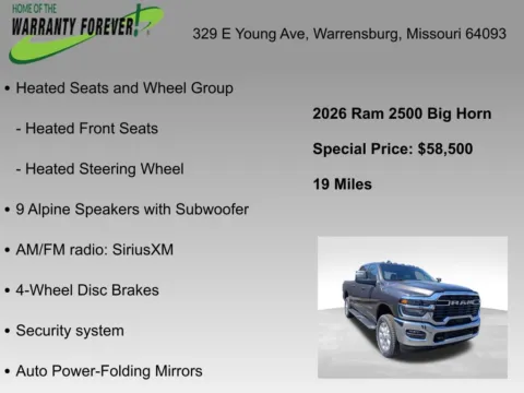 More photos of 2026 Ram 2500 Big Horn at Warrensburg CDJR, MO