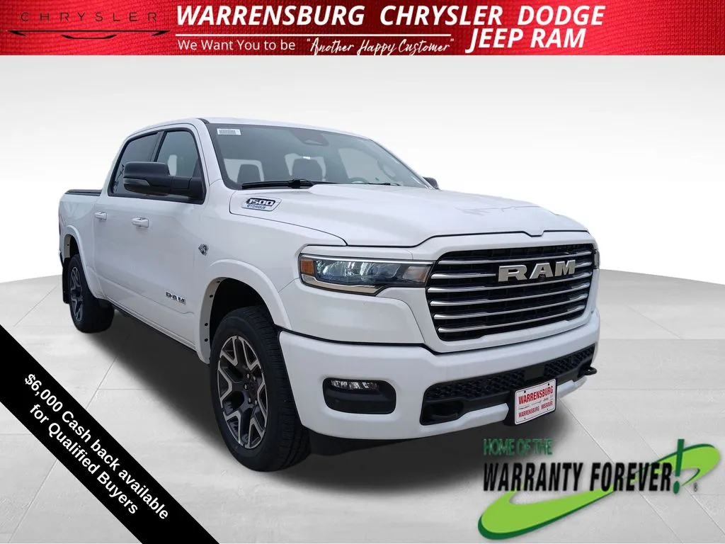 White 2026 Ram 1500 Laramie for sale in Warrensburg, MO