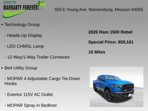 More photos of 2026 Ram 1500 Rebel at Warrensburg CDJR, MO