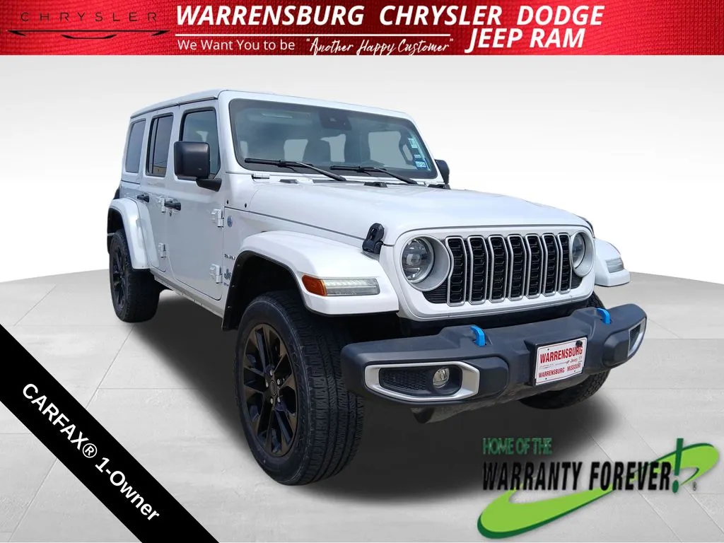 White 2024 Jeep Wrangler Sahara 4xe for sale in Warrensburg, MO