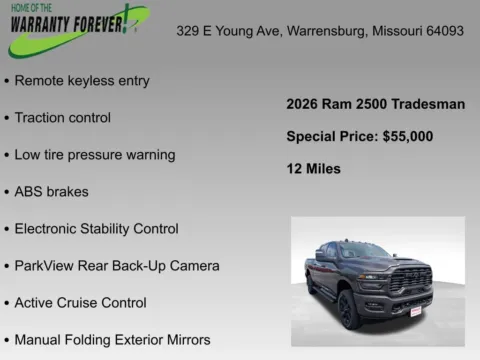 More photos of 2026 Ram 2500 Tradesman at Warrensburg CDJR, MO