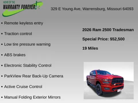 More photos of 2026 Ram 2500 Tradesman at Warrensburg CDJR, MO