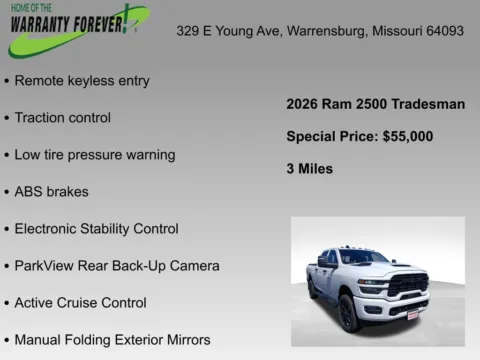 More photos of 2026 Ram 2500 Tradesman at Warrensburg CDJR, MO