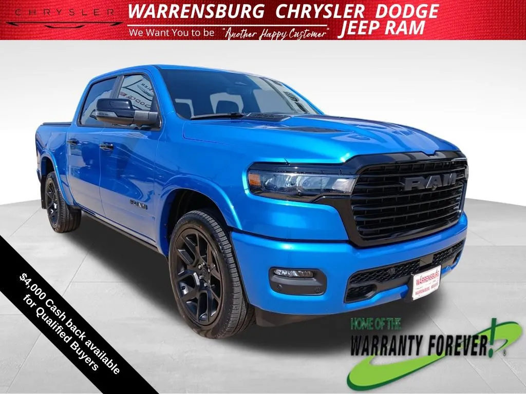 Blue 2026 Ram 1500 Laramie for sale in Warrensburg, MO