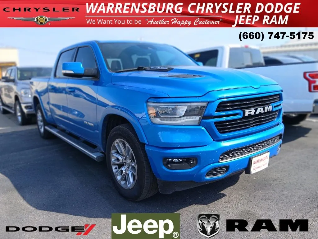 Used 2021 RAM Ram 1500 Pickup Laramie with VIN 1C6SRFRT1MN782551 for sale in Kansas City