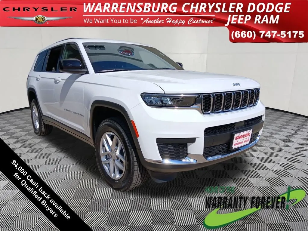 White 2025 Jeep Grand Cherokee L Laredo for sale in Warrensburg, MO