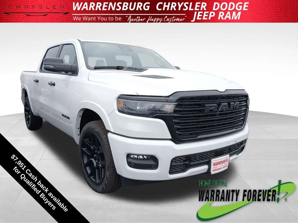 White 2025 Ram 1500 Laramie for sale in Warrensburg, MO