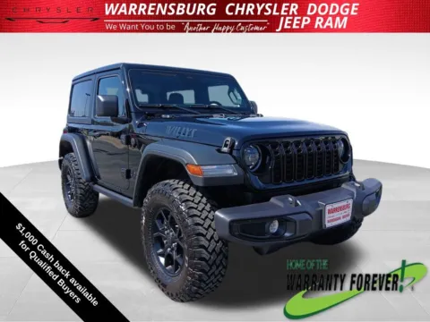 Black 2026 Jeep Wrangler Willys for sale in Warrensburg, MO