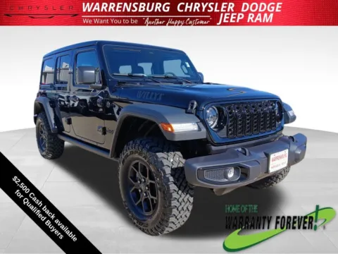 Black 2026 Jeep Wrangler Willys for sale in Warrensburg, MO