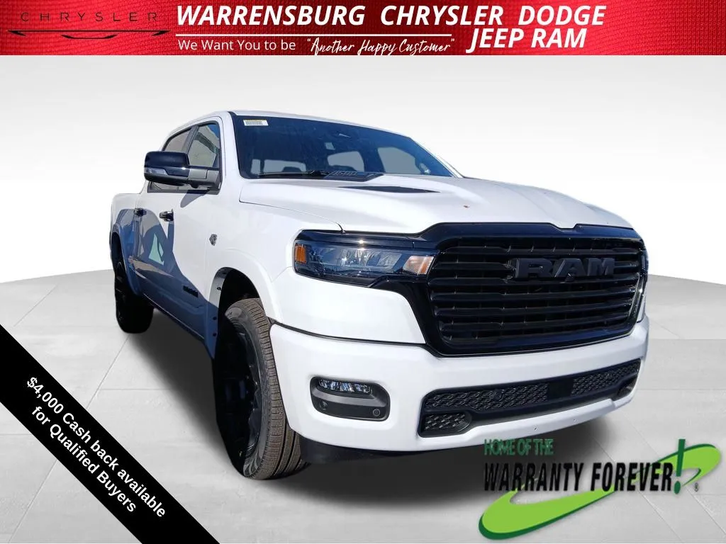 White 2026 Ram 1500 Laramie for sale in Warrensburg, MO