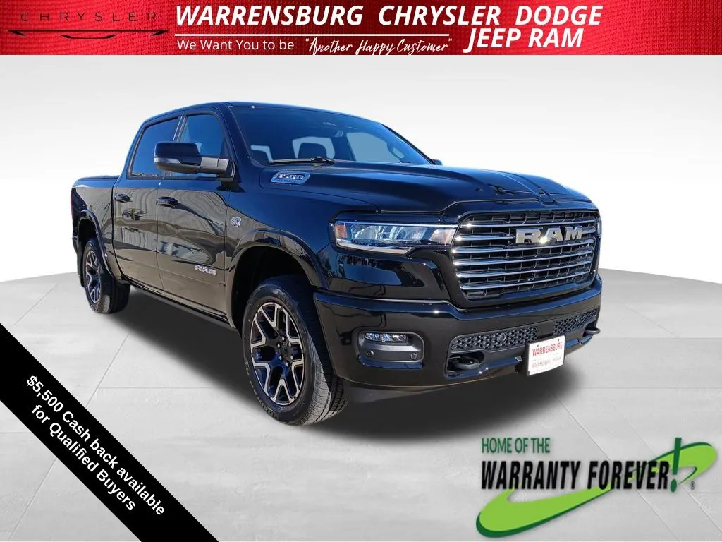 Black 2026 Ram 1500 Laramie for sale in Warrensburg, MO