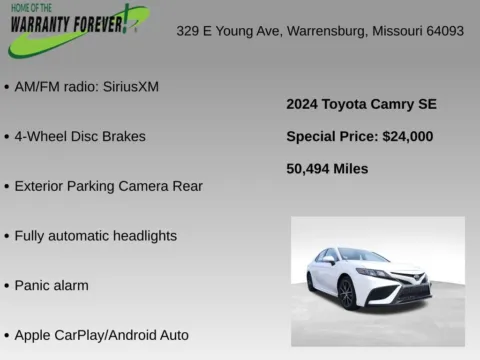 More photos of 2024 Toyota Camry SE at Warrensburg CDJR, MO