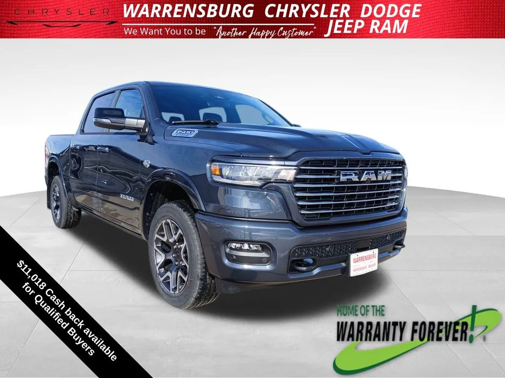 Blue 2026 Ram 1500 Laramie for sale in Warrensburg, MO