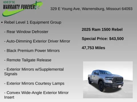 More photos of 2025 Ram 1500 Rebel at Warrensburg CDJR, MO