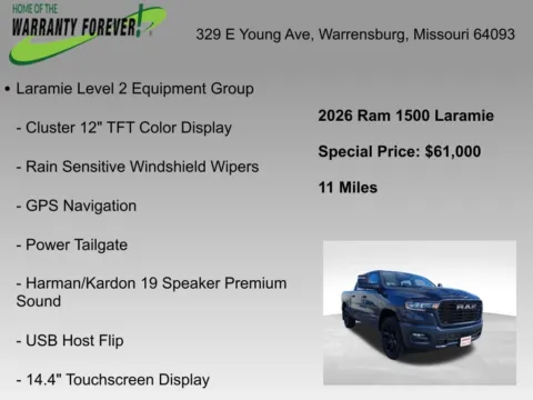 More photos of 2026 Ram 1500 Laramie at Warrensburg CDJR, MO