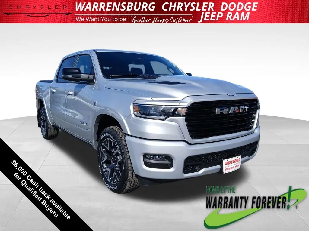 Silver 2026 Ram 1500 Laramie for sale in Warrensburg, MO