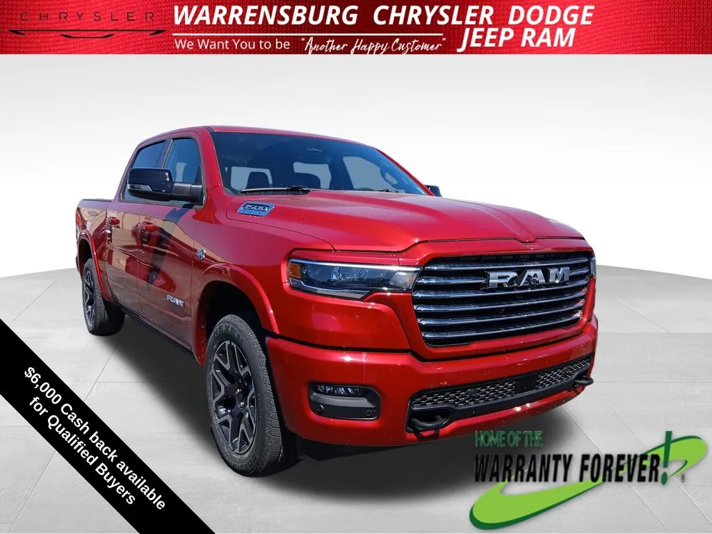 Red 2026 Ram 1500 Laramie for sale in Warrensburg, MO