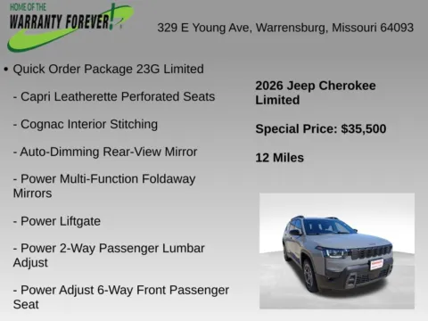More photos of 2026 Jeep Cherokee Limited at Warrensburg CDJR, MO