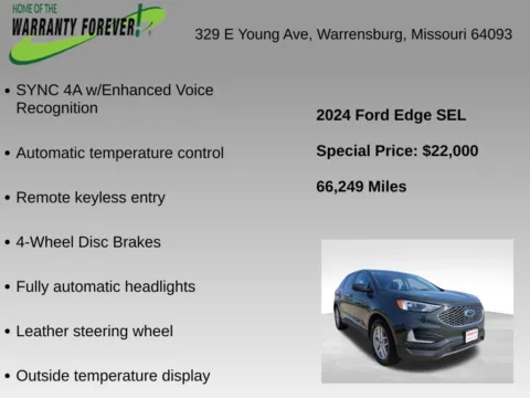 More photos of 2024 Ford Edge SEL at Warrensburg CDJR, MO