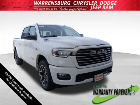 White 2026 Ram 1500 Laramie for sale in Warrensburg, MO