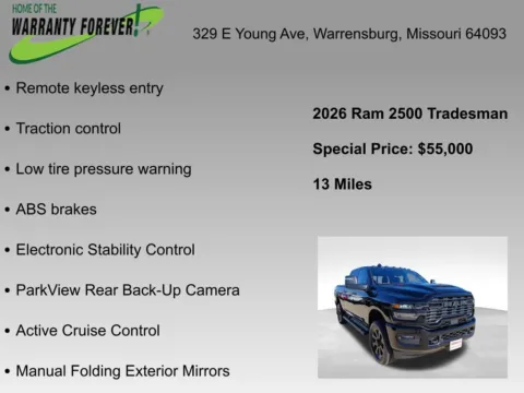 More photos of 2026 Ram 2500 Tradesman at Warrensburg CDJR, MO