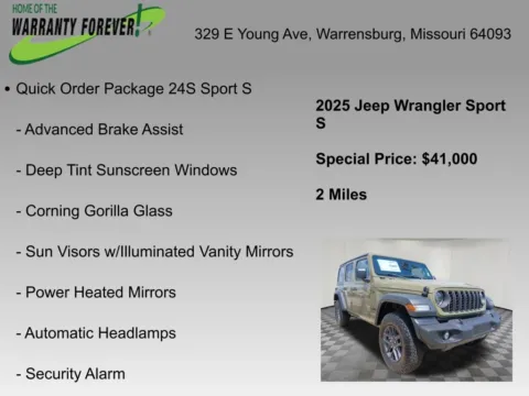 More photos of 2025 Jeep Wrangler Sport S at Warrensburg CDJR, MO
