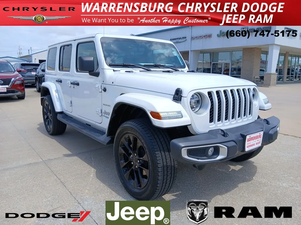 White 2021 Jeep Wrangler Unlimited Sahara 4xe for sale in Warrensburg, MO