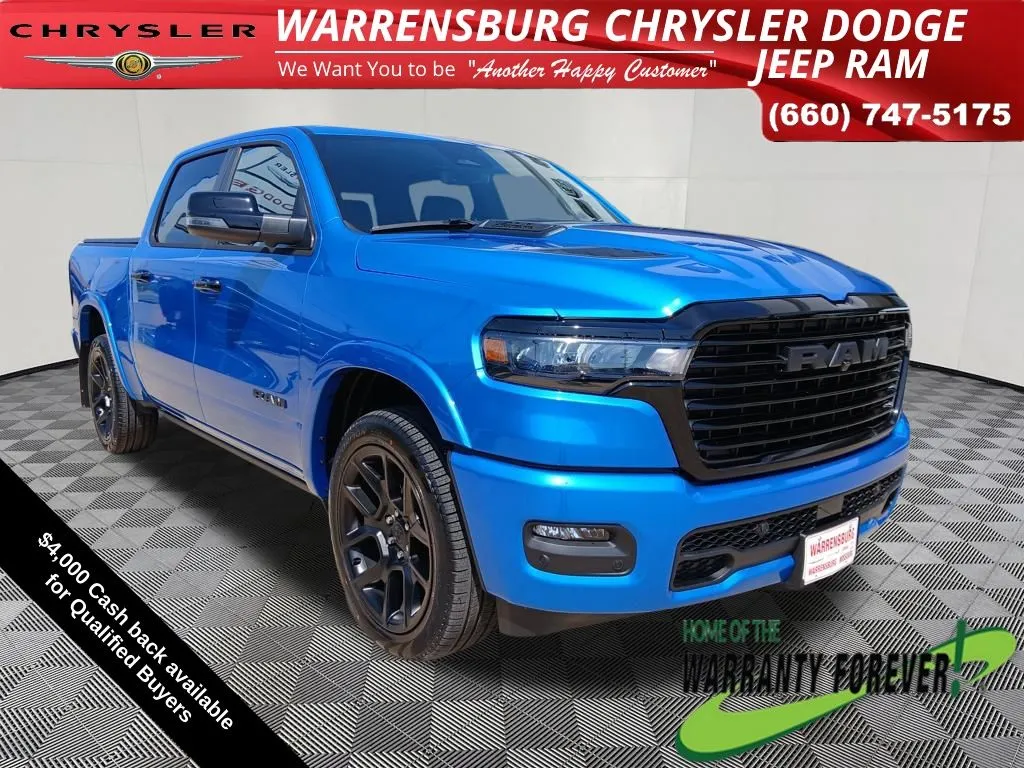 Blue 2026 Ram 1500 Laramie for sale in Warrensburg, MO
