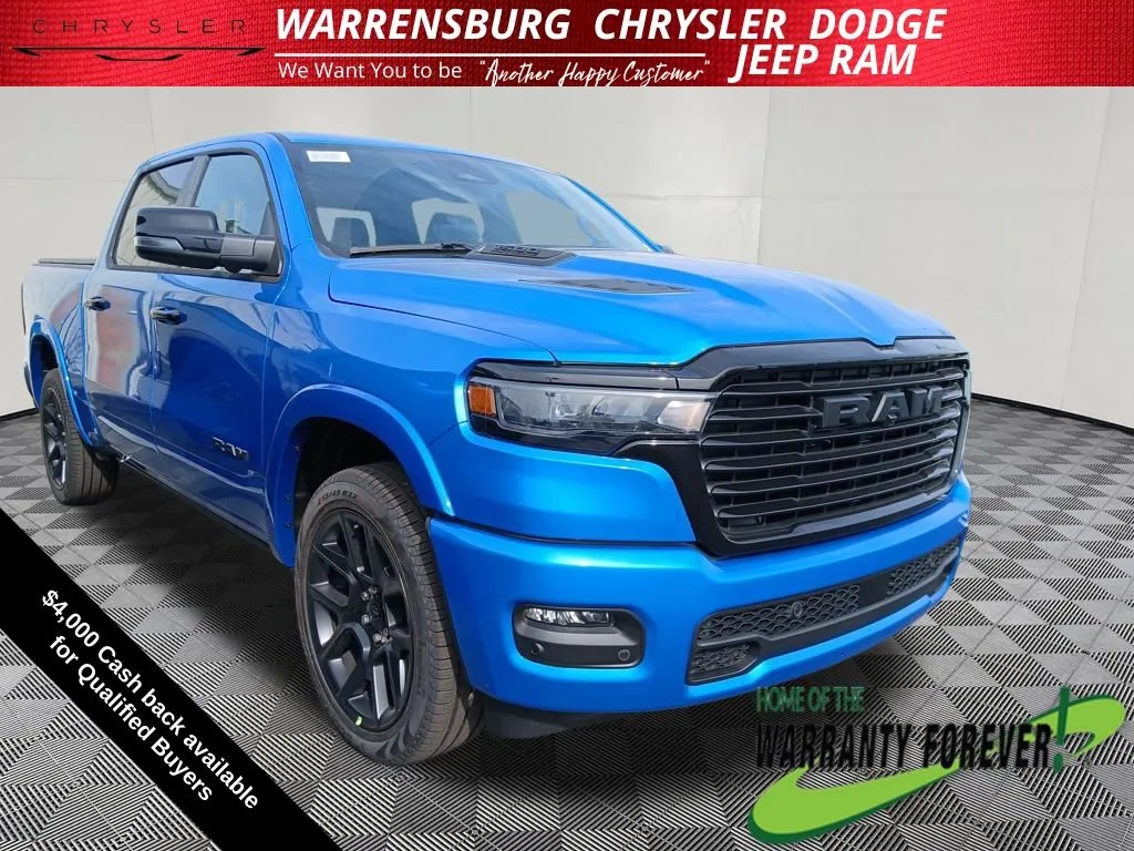 Blue 2026 Ram 1500 Laramie for sale in Warrensburg, MO