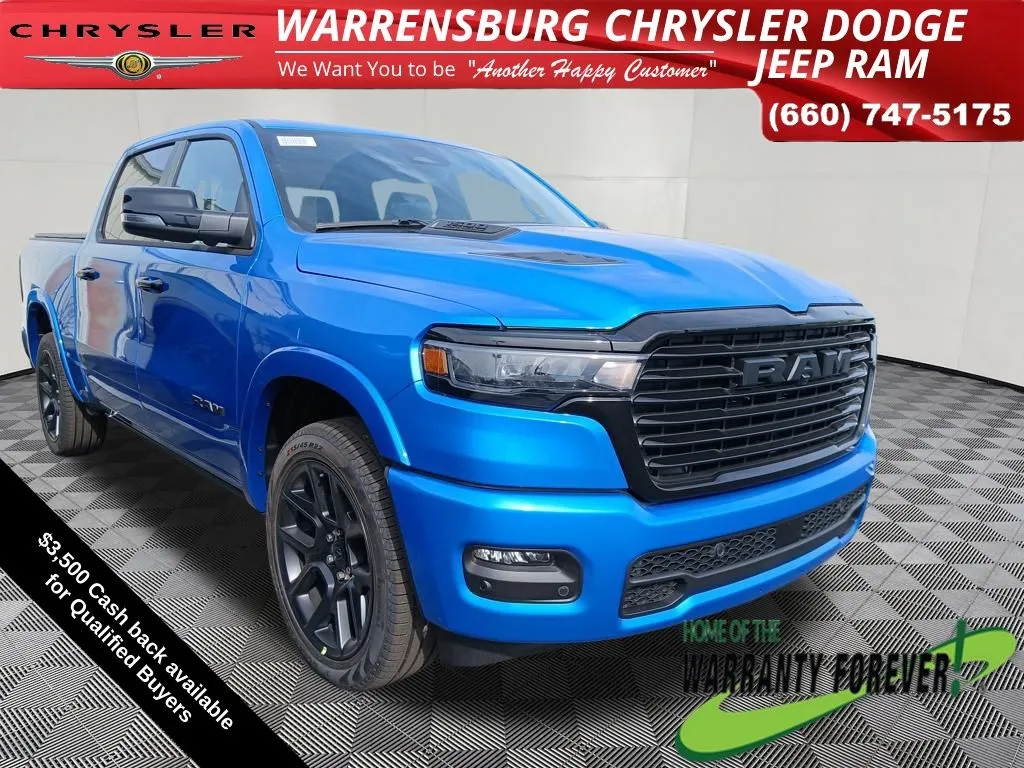 Blue 2026 Ram 1500 Laramie for sale in Warrensburg, MO