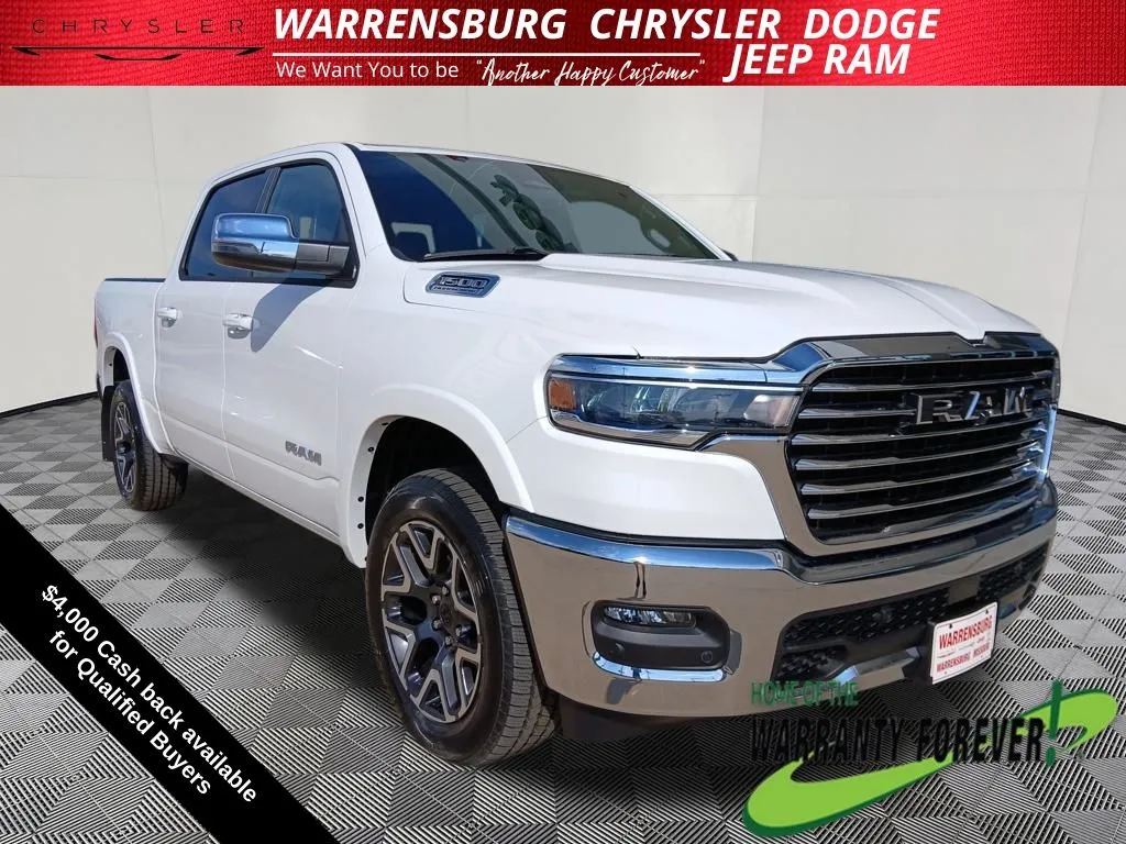 White 2026 Ram 1500 Laramie for sale in Warrensburg, MO