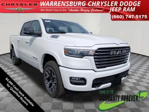 White 2026 Ram 1500 Laramie for sale in Warrensburg, MO