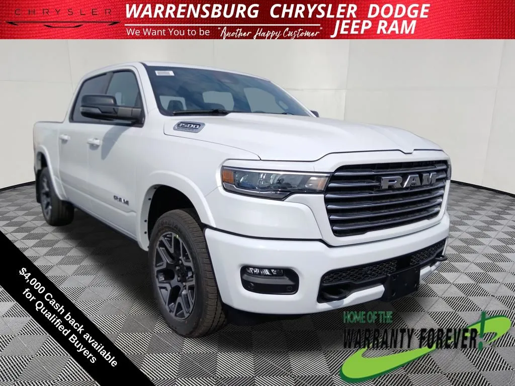 White 2026 Ram 1500 Laramie for sale in Warrensburg, MO