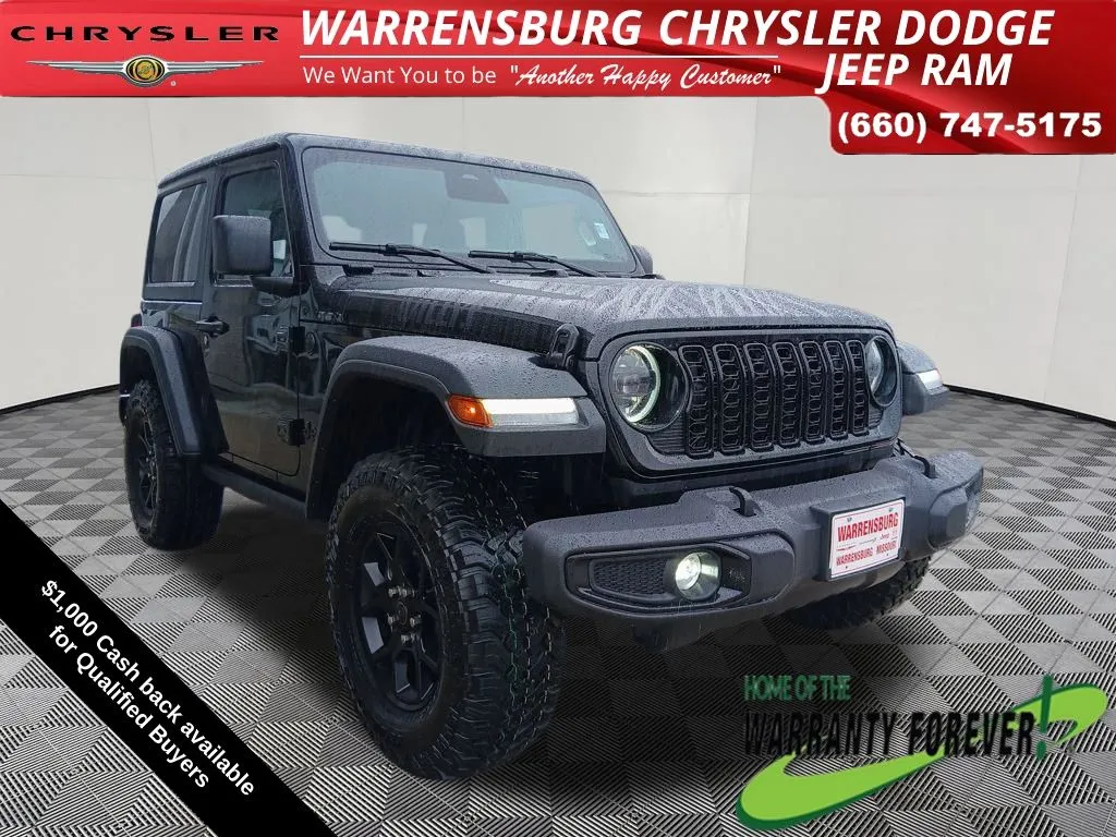 Black 2026 Jeep Wrangler Willys for sale in Warrensburg, MO