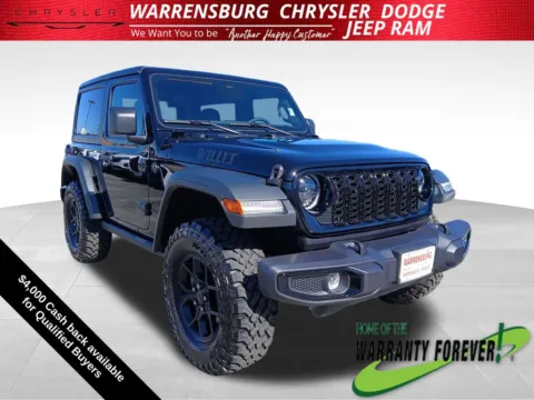Black 2026 Jeep Wrangler Willys for sale in Warrensburg, MO