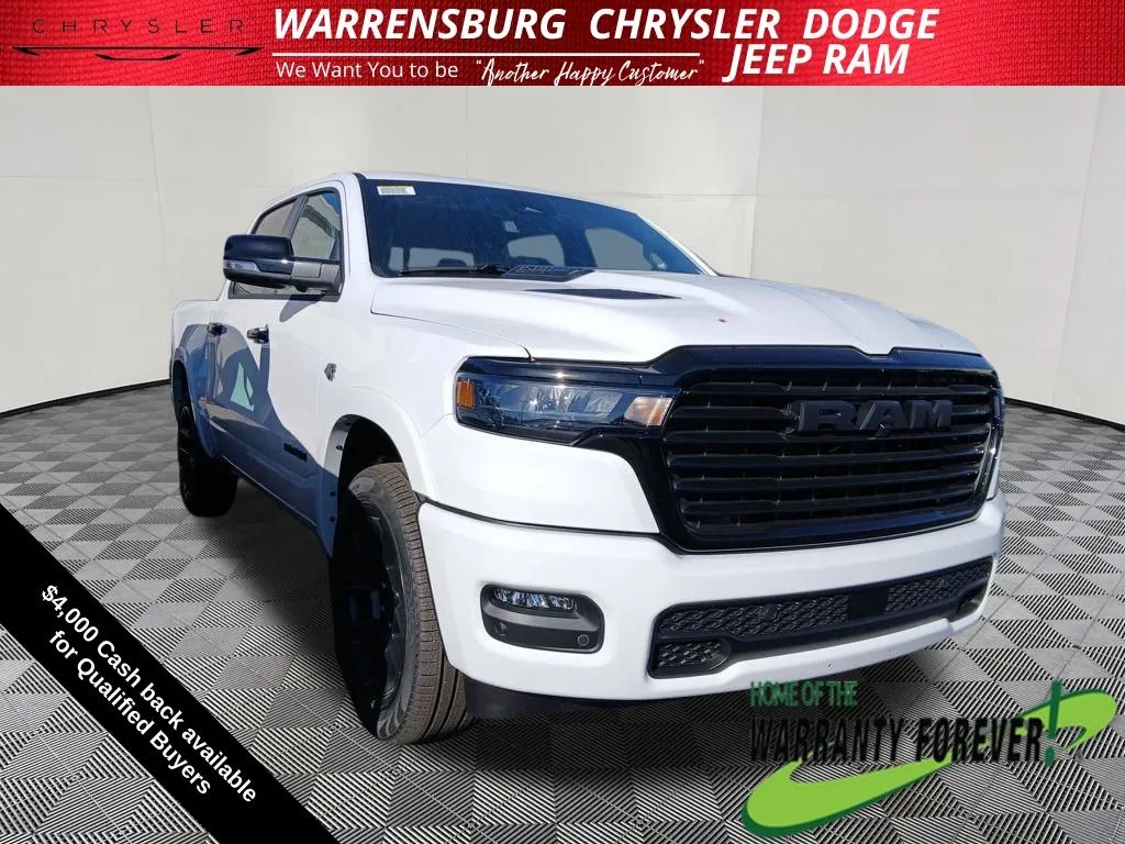 White 2026 Ram 1500 Laramie for sale in Warrensburg, MO