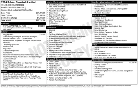 Photos of 2024 Subaru Crosstrek Limited for sale in Longview, WA at Chevrolet Longview