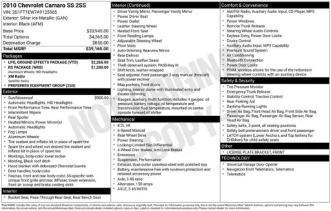 Another view of 2010 Chevrolet Camaro SS for sale in Longview, WA at Chevrolet Longview