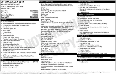 Another view of 2015 Mazda CX-9 Sport for sale in Longview, WA at Chevrolet Longview