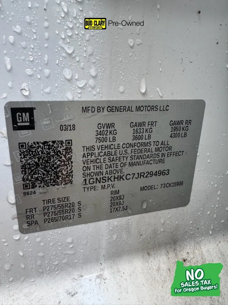 White 2018 Chevrolet Suburban LT for sale in Longview, WA