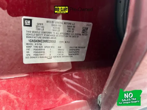 Red 2017 Chevrolet Tahoe LT for sale in Longview, WA