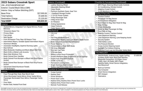 Another view of 2023 Subaru Crosstrek Sport for sale in Longview, WA at Bud Clary Chevrolet Longview