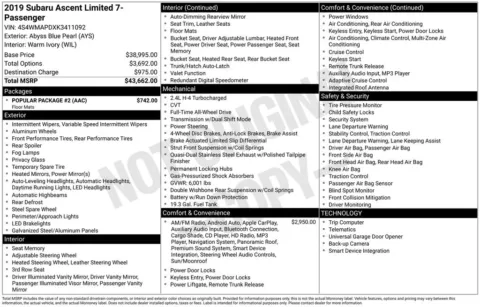 Another view of 2019 Subaru Ascent Limited for sale in Longview, WA at Bud Clary Chevrolet Longview