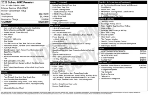 Another view of 2022 Subaru WRX Premium for sale in Longview, WA at Bud Clary Chevrolet Longview