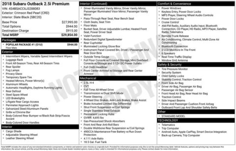 Another view of 2018 Subaru Outback 2.5i Premium for sale in Longview, WA at Bud Clary Chevrolet Longview