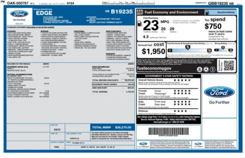 Another view of 2016 Ford Edge SEL for sale in Longview, WA at Bud Clary Chevrolet Longview